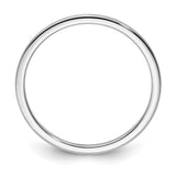 14k White Gold Satin, Domed wedding band ring alternate angle