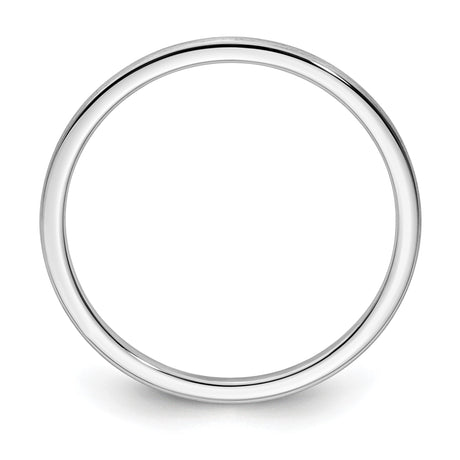14k White Gold Satin, Domed wedding band ring alternate angle