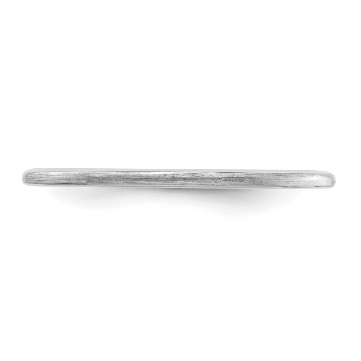 14k White Gold Satin, Domed wedding band ring detail view