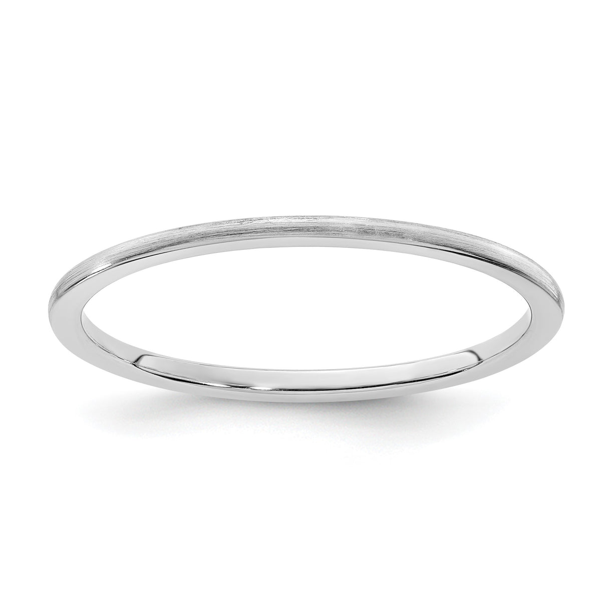 14k White Gold Satin, Domed wedding band ring