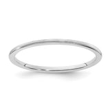 14k White Gold Satin, Domed wedding band ring