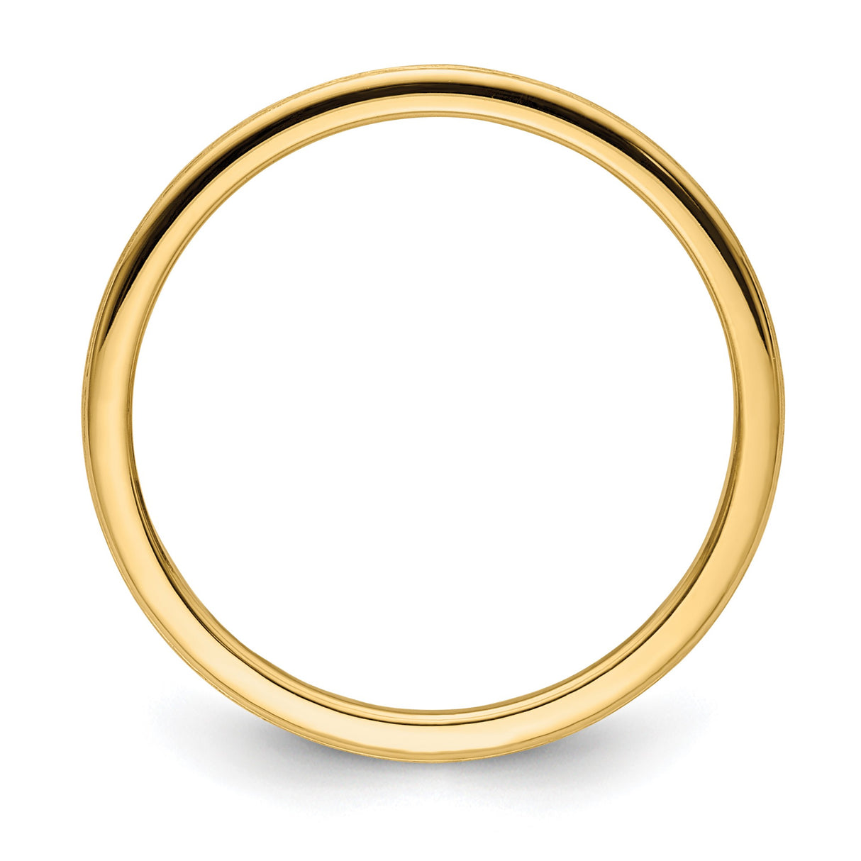 14k Yellow Gold Satin, Domed wedding band ring alternate angle