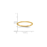 14k Yellow Gold Satin, Domed wedding band ring shown for scale