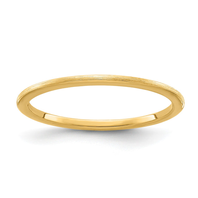 14k Yellow Gold Satin, Domed wedding band ring