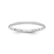 14k White Gold Milgrain wedding band ring