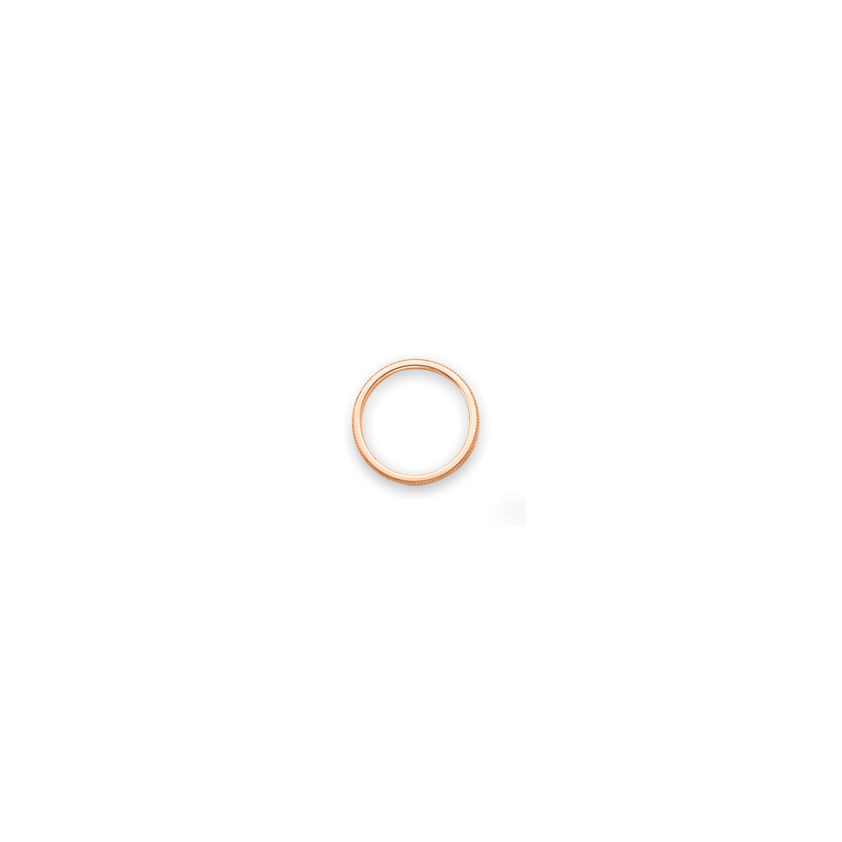 10k Rose Gold Milgrain wedding band ring alternate angle