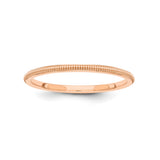 10k Rose Gold Milgrain wedding band ring