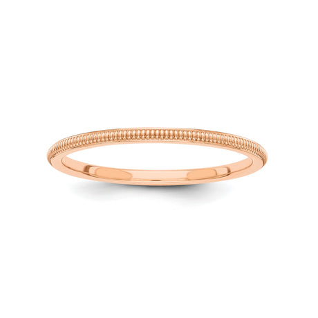 10k Rose Gold Milgrain wedding band ring