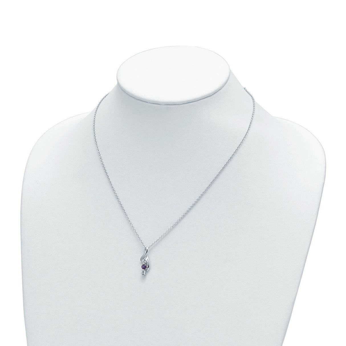 Survivor Collection Clear and Purple Topaz Jen with ext Necklace Charm Pendant in Real 925 Sterling Silver