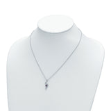 Survivor Collection Clear and Purple Topaz Jen with ext Necklace Charm Pendant in Real 925 Sterling Silver