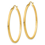 14k Yellow Gold Hoop Earrings, Classic Round Polished Minimalist Hoops for Women