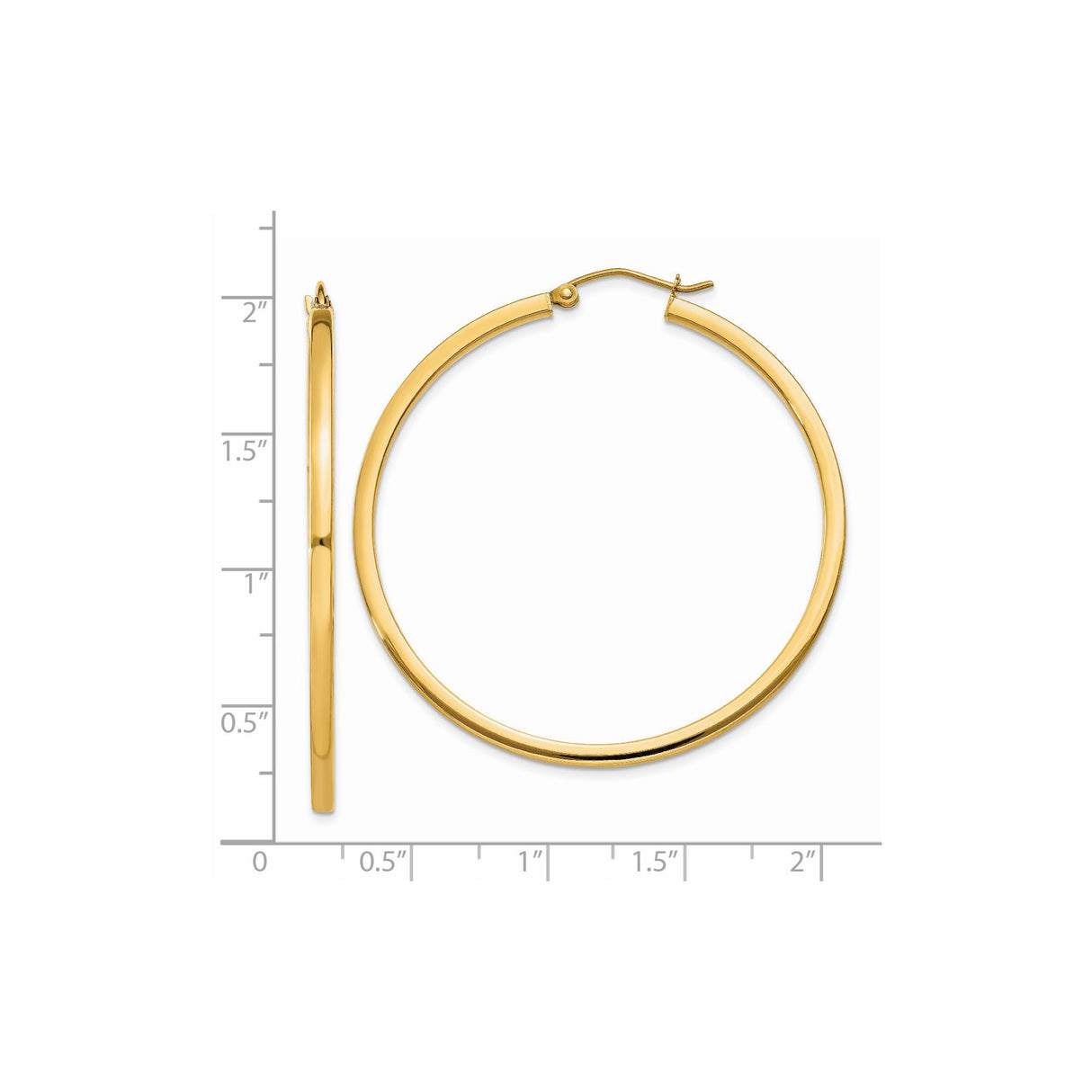 14k Yellow Gold Hoop Earrings, Classic Round Polished Minimalist Hoops for Women