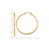 14k Yellow Gold Hoop Earrings, Classic Round Polished Minimalist Hoops for Women