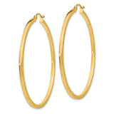 14k Yellow Gold Hoop Earrings, Lightweight Round Design with High-Polish Finish for Women