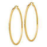 14k Yellow Gold Hoop Earrings, Lightweight Polished Round Hoops with Snap Closure, Minimalist Style