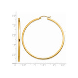 14k Yellow Gold Hoop Earrings, Lightweight Polished Round Hoops with Snap Closure, Minimalist Style