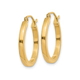 14k Yellow Gold Hoop Earrings, Classic Polished Round Design, Lightweight Minimalist Style