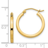 14k Yellow Gold Hoop Earrings, Classic Polished Round Design, Lightweight Minimalist Style