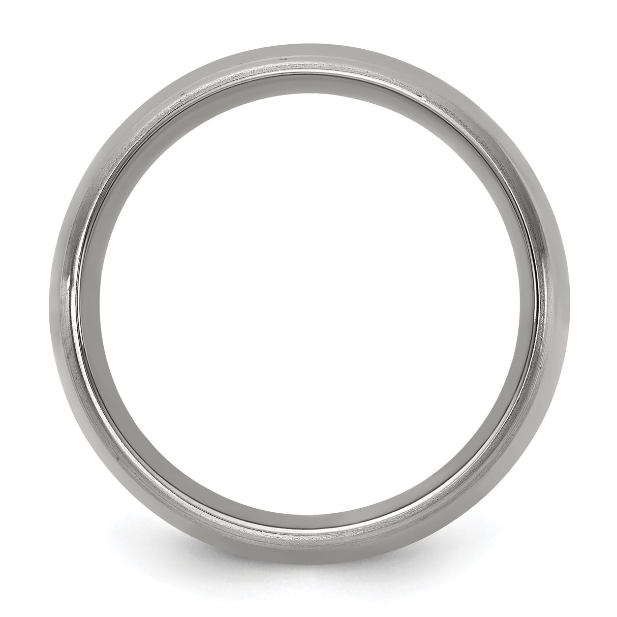 14k White Gold Mens Wedding Band Ring with Brushed Center and Polished Edges