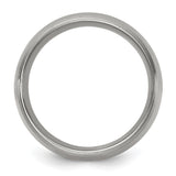 14k White Gold Mens Wedding Band Ring with Brushed Center and Polished Edges