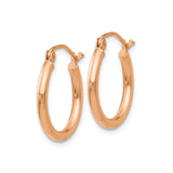 14k Yellow Gold Hoop Earrings, Classic Thin Round Design with Hinged Snap Back Closure