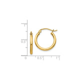 14k Yellow Gold Hoop Earrings, Classic Lightweight Round Design, Polished Finish for Women