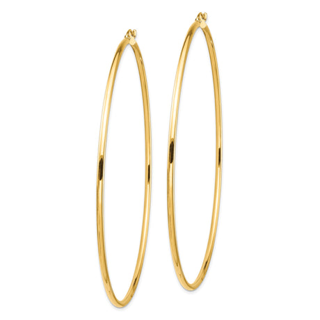 14k Yellow Gold Hoop Earrings, Classic Polished Minimalist Design for Women