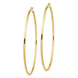 14k Yellow Gold Hoop Earrings, Classic Round Design with High Polish Finish, Lightweight Minimalist Style