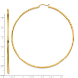 14k Yellow Gold Hoop Earrings, Classic Round Design with High Polish Finish, Lightweight Minimalist Style
