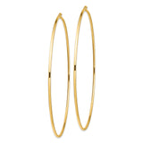 14k Yellow Gold Hoop Earrings, Thin Lightweight Round Design, Classic Minimalist Style