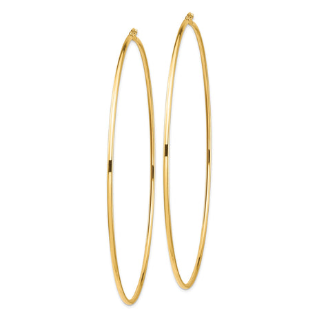 14k Yellow Gold Hoop Earrings, Thin Lightweight Round Design, Classic Minimalist Style