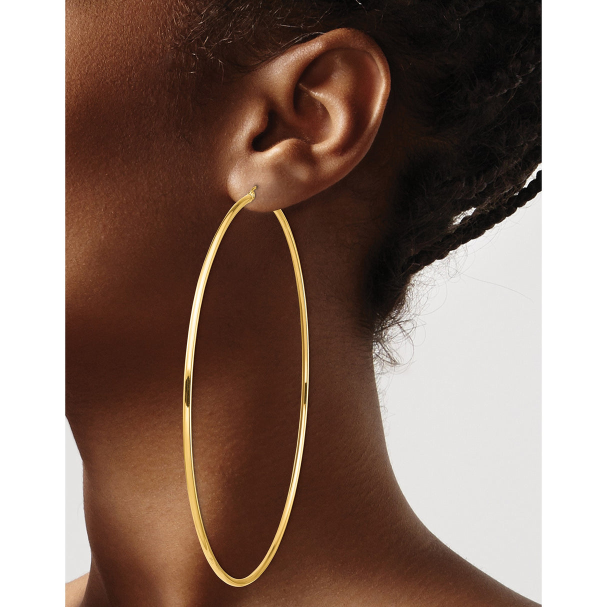 14k Yellow Gold Hoop Earrings, Thin Lightweight Round Design, Classic Minimalist Style