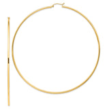 14k Yellow Gold Hoop Earrings, Thin Lightweight Round Design, Classic Minimalist Style