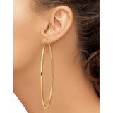 14k Yellow Gold Hoop Earrings, Thin Round High Polish Minimalist Design for Women