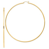 14k Yellow Gold Hoop Earrings, Thin Round High Polish Minimalist Design for Women