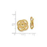 14k Yellow Gold Knot Stud Earrings, Interlocking Woven Loop, Celtic Inspired Design for Women