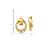 14k Yellow Gold Hoop Earrings with Interlocking Textured and Polished Braided Design