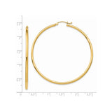 14k Yellow Gold Hoop Earrings, Lightweight Round Design with Latch Back Closure for Women