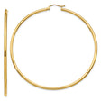 14k Yellow Gold Hoop Earrings, Large Thin Round Lightweight Classic Style