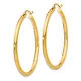 14k Yellow Gold Hoop Earrings, Classic Round Design with High-Polish Finish for Women