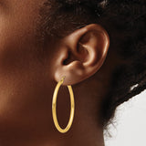 14k Yellow Gold Hoop Earrings, Classic Round Design with High-Polish Finish for Women