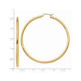 14k Yellow Gold Hoop Earrings, Classic Round Polished Minimalist Design for Women