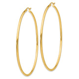 14k Yellow Gold Hoop Earrings, Classic Round Polished Design, Lightweight Everyday Jewelry