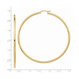 14k Yellow Gold Hoop Earrings, Classic Round Polished Design, Lightweight Everyday Jewelry