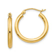14k Yellow Gold Hoop Earrings, Classic Round Polished Design with Latch-Back Closure