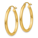 14k Yellow Gold Hoop Earrings, Classic Lightweight Design with High Polish Finish