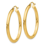 14k Yellow Gold Hoop Earrings, Polished Finish, Lightweight Minimalist Design for Women