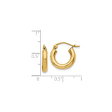 14k Yellow Gold Hoop Earrings, Classic Round Huggie, Polished Minimalist Style for Women