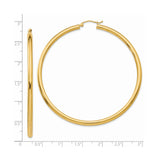 14k Yellow Gold Hoop Earrings, Thin Lightweight Round Design, Minimalist Everyday Style for Women