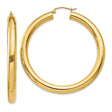 14k Yellow Gold Hoop Earrings, Classic Round Tube Design, Polished Minimalist Style